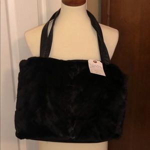 Black Sheared Mink tote
